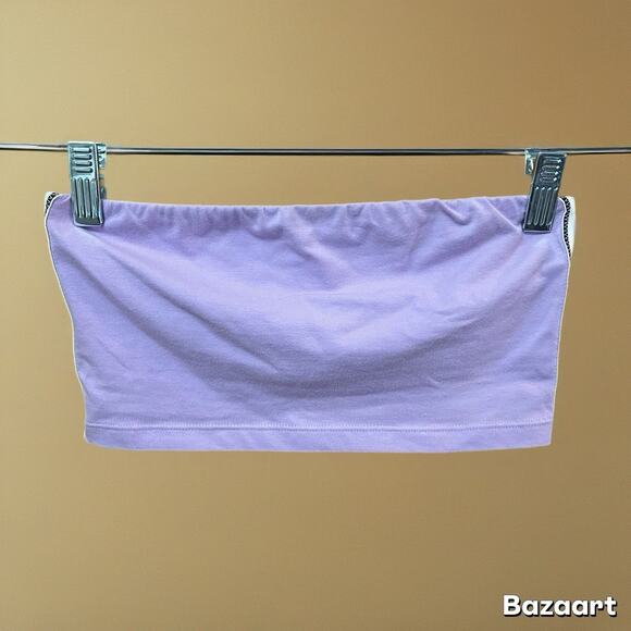 aerie Tops - New Aerie Lavender Purple Striped Strapless Tube Top Double Lined Women’s Small